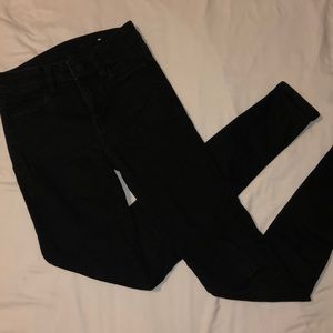 american eagle black super skinny/jeggings size 0L